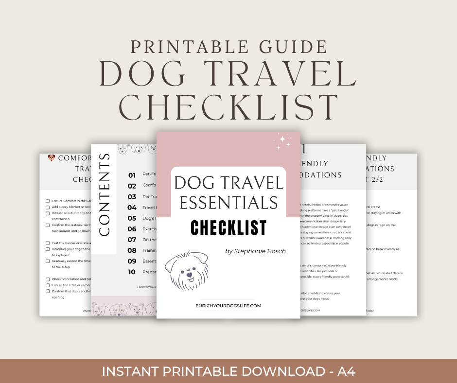 Ultimate Dog Travel Checklist - 45-Page Downloadable Guide for Stress-Free Adventures with Your Dog